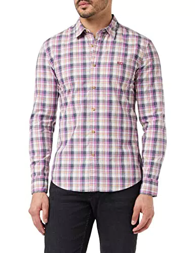 Levi's Long-Sleeve Battery Housemark Slim Shirt, George Plaid Dress Blues