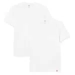 Levi's Slim 2-Pack Crewneck Tee T-Shirt Homme White + White M