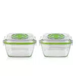 Lot de 2 boîtes de conservation sous vide Princess - Verre et plastique - Sans BPA - 0