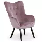 Menzzo Klarys Chaise/Fauteuil scandinave, Velours, Rose