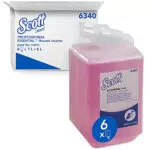 Mousse lavante à usage quotidien pour les mains Scott Essential 6340 - Mousse lavante parfumée pour les mains - 6 recharges x 1 litre de mousse lavante rose pour les mains