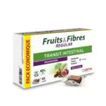 Ortis - Fruits & Fibres Regular Pack Economique 45 Cubes - Complément Alimentaire pour Favoriser le Transit Intestinal - En cas de Paresse Intestinale Régulière - 100% Naturel à base de Rhubarbe
