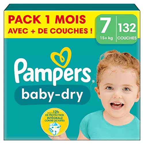 Pampers Couches Baby-Dry Taille 5+, 168 Couches Bébé
