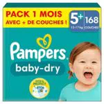 Pampers Couches Baby-Dry Taille 5, 174 Couches Bébé