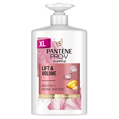 Pantene Moisturizing Shampoo with Biotin and Rose Water for Volume and Nutrition