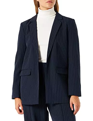 PIECES PCBOSSY LS Loose Striped Blazer Noos, Sky Captain/AOP : Rayures