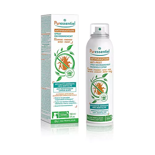 Puressentiel - Assainissant - Spray Textiles Antiparasitaire - aux huiles essentiels - traite tous textiles et mobiliers infestés par acariens
