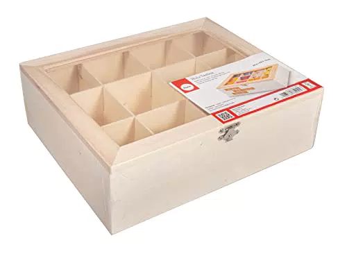 Rayher 62972505 Boite à thé, bois naturel FSC 100 %