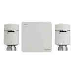 Schneider Electric - Wiser, Kit Vannes Thermostatiques Connectées Passerelle Wifi + 2 Têtes De Vanne