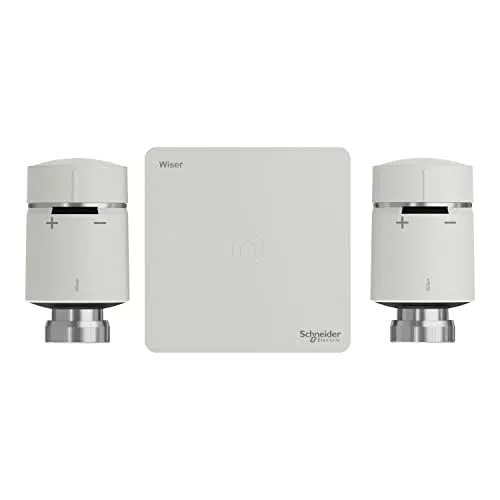 Schneider Electric - Wiser, Kit Vannes Thermostatiques Connectées Passerelle Wifi + 2 Têtes De Vanne