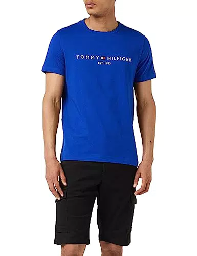 Tommy Hilfiger Tommy Logo Tee Small T-Shirts, Ultra Blue
