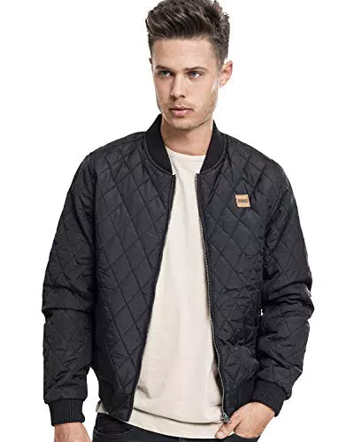 Urban Classics Homme Jacket, Régulier, Polyester, Noir