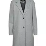 Vero Moda VMPAULA Jacket GA Noos Manteau, Gris Clair chiné