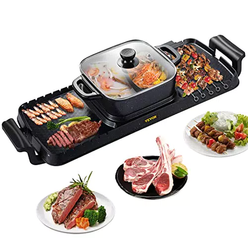 VEVOR Hot Pot BBQ 2400 W Gril Électrique Multifonctionnel 73
