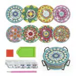 8pcs Dessous De Verre, Comius Sharp Porter des Montagnes Russes Diamond Cup Ensemble De Peinture pour Enfants Adultes Fun Craft Supplies