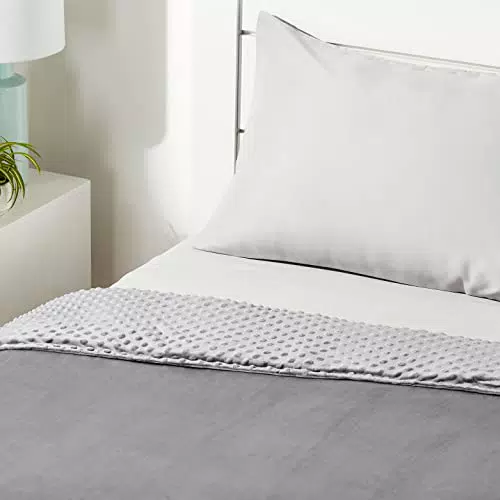Amazon Basics 2 pièce Couverture lestée en coton avec housse imitation fourrure
