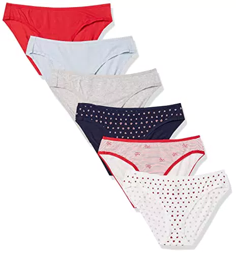 Amazon Essentials Bas de bikini en coton Femme, Lot de 6