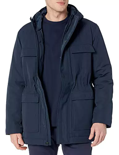 Amazon Essentials Parka à Capuche en Polyester recyclé Hydrofuge