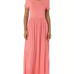 Amazon Essentials Robe Longue Cintrée À Manches Courtes Femme