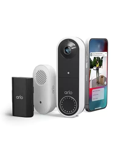 Arlo Sonnette Connectée sans Fil Exterieur avec Son Carillon & Batterie Supplément