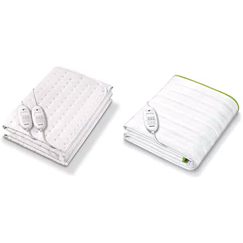 Beurer TS 26 Chauffe-Matelas 2 Places - 3 Niveaux de Température - Dimensions 150 x 140 cm & Chauffe-Matelas TS 15