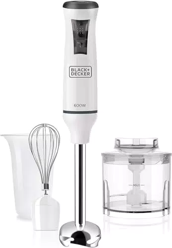 BLACK+DECKER BXHBA600E - Mixeur plongeant multifonction 3 en 1 600 W