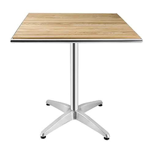 Bolero Table Bistro carrée frêne 700 mm, bois de frêne