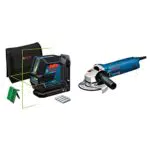 Bosch Professional Niveau Laser GLL 2-15 G & GWS Meuleuse Angulaire GWS 1400