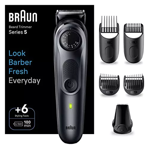 Braun Tondeuse À Barbe Series 5 BT5450, Tondeuse Pour Hommes Avec Outils De Stylisation