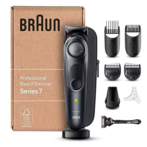 Braun Tondeuse À Barbe Series 7 BT7441, Tondeuse À Barbe Avec Outils Professionnels Et 100 Minutes D'autonomie