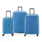 DELSEY PARIS - Belmont Plus - Set de 3 valises rigides Extensibles 55cm/ 71cm/ 83cm - Bleu Zinc