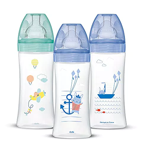 Dodie Garçons Lot De 3 Biberons Anti-Colique Sensation plus
