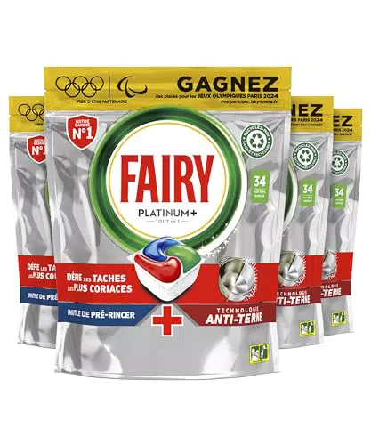 Fairy Platinum Plus Tout-en-1 Tablettes Lave-Vaiselle 136 capsules