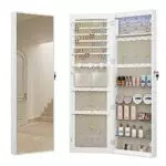 Hzuaneri 8 LEDs Armoire à Bijoux avec Miroir Long, 120cm organisateur de bijoux