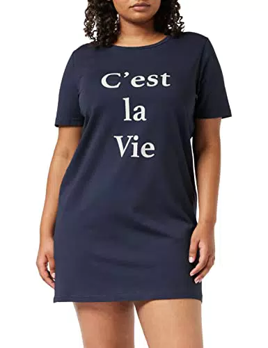 Iris & Lilly Chemise de Nuit Manches Courtes en Jersey Femme