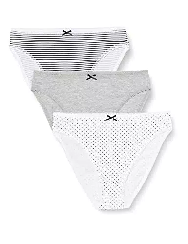 Iris & Lilly Culotte à Coupe Haute en Coton Femme, Lot de 3