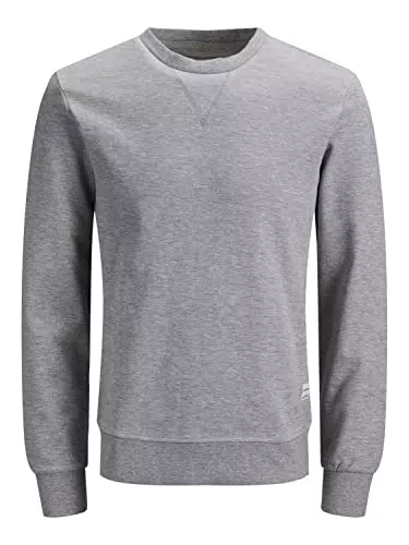 Jack and Jones Hommes Sweater Col Rond Pull Top Chandail S Clair Gris