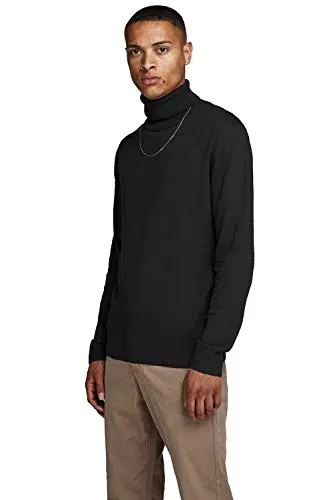 Jack & Jones Pull en Maille Col roulé Black S Black S