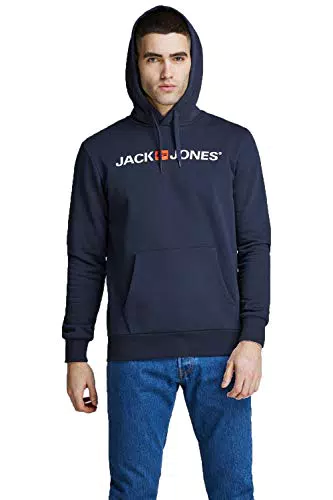 JACK & JONES Sweat à Capuche Logo Navy Blazer S Navy Blazer S