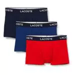 Lacoste Boxer Homme - Lot de 3, Marine/Rouge-methylene