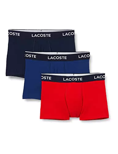 Lacoste Boxer Homme - Lot de 3, Marine/Rouge-methylene