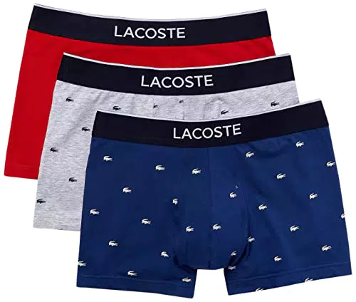 Lacoste Boxer Homme - Lot de 3, Methylene/Argent Chine-ro