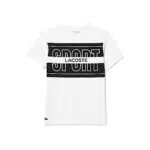 Lacoste TH1787 t-Shirt Manches Longues Sport, Blanc