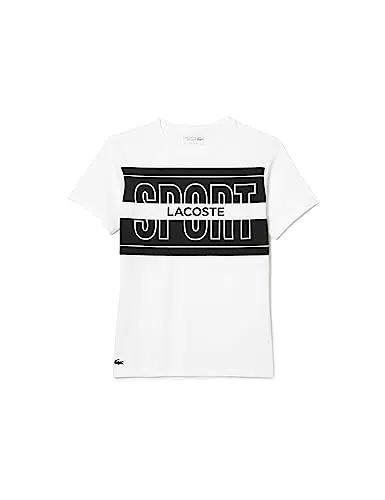 Lacoste TH1787 t-Shirt Manches Longues Sport, Blanc