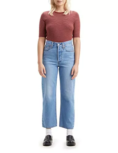 Levi's Ribcage Straight Ankle Jeans Femme, Light Indigo Worn In
