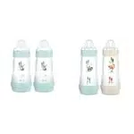 MAM Lot de 2 biberons Easy Start Anti-Colique, biberon bébé idéal pour l'allaitement mixte