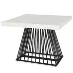 Menzzo Table a Manger avec Pied de Table Metal, Table Extensible Salle a Manger |Table Cuisine avec Pied Central| Effet Marbre |Factory| Dimensions: L100xP90xH75 cm Dépliée: L100xP140-190-240xH75 cm
