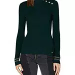 Morgan Pull boutons épaule MAVAO Pullover Femme, Vert