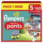 Pampers Baby-Dry Pants Taille 5, 160 Couches-Culottes Bébé