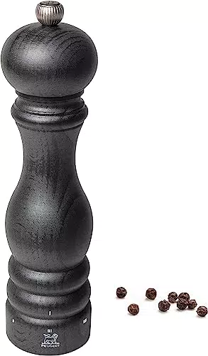 PEUGEOT - Moulin à Poivre Paris u'Select 22 cm + Poivre Inclus - 6 Réglages de Moutures Prédéfinies - En Bois Labellisé PEFC - Fabrication Française - Coloris Graphite